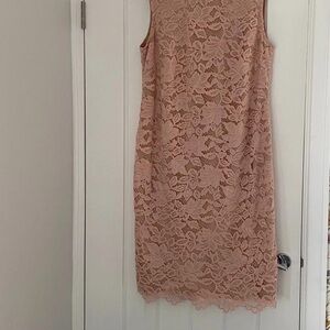 Elegant Lace Sleeveless Dress - Pink